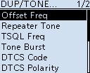 Select DUP/TONE... 6. Set the destination station call sign to UR 1.