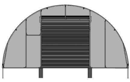 Quick Start Guide 26' Wide x 12' High End Frame Kit The end frame kit does not include the rafter, struts, concrete, or overhead door as shown in the diagram.