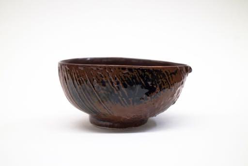 Tenmoku Rice Bowl, with Gold Japanese Porcelain, Tenomku Glaze, Reduction Fired 117 x 100 x 60 $135.
