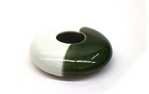 Moss Plunged Horizon Vase Japanese Porcelain,