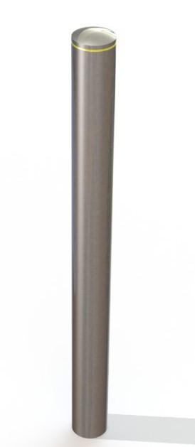 Kent Airport Bollard Specify: Kent Airport Bollard ; 1200mm Overall Height; 3mm thick wall; Grade 316L Stainless Steel; Bright Satin finish; Cast in 300mm below the ground.