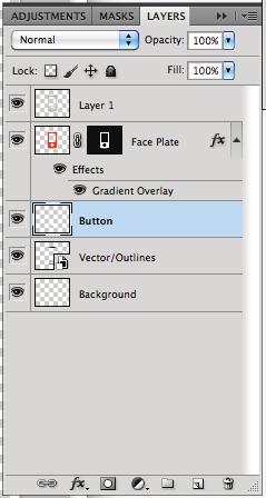 Next, select the button area with the wand tool.