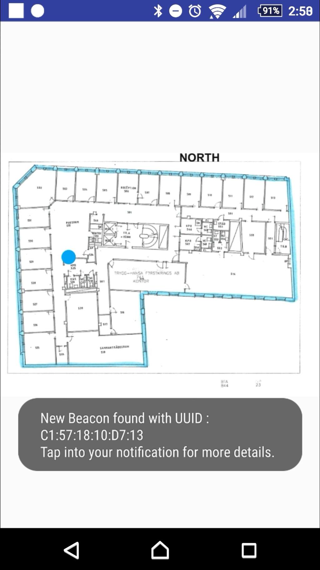 5 Results By running the actual user app, you will get the map of the building and your accurate location.