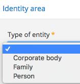 Authorized Form of Name (ISAAR Required) Type the last used name of the entity. This follows the RAD standard. For names, use last name, first name, such as Jones, John.