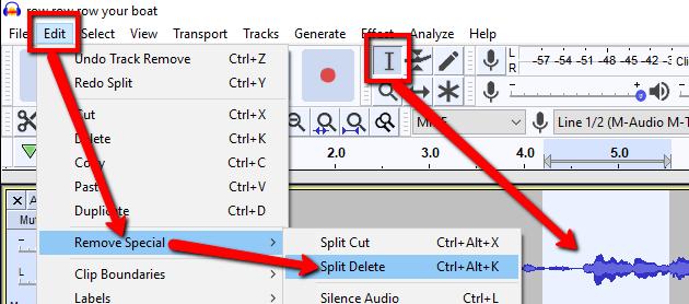 Splitting Audio Tracks Splitting an audio track is useful if you want to insert new audio clips in the middle of an already existing audio track.