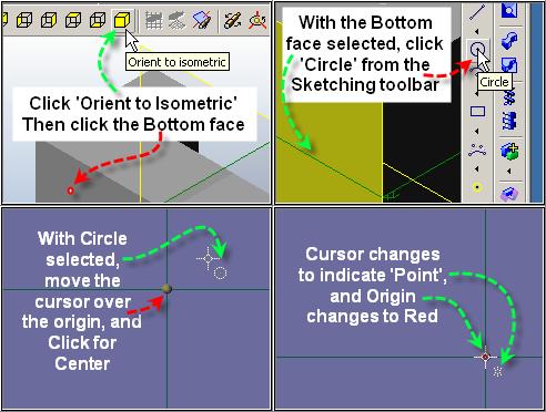 Step 14 Create Circle for Hole After Saving, Click Orient to Isometric in the View toolbar.