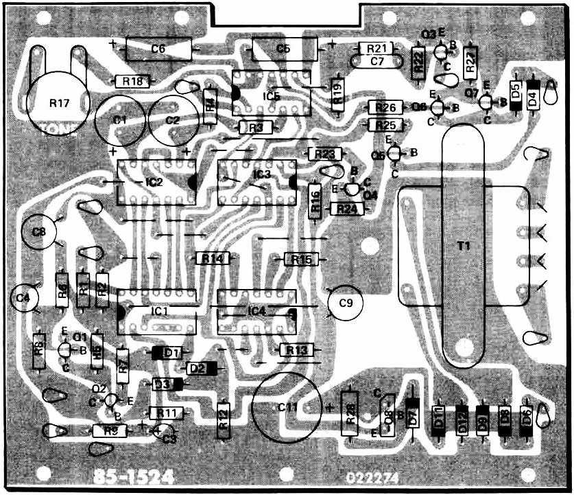 CIRCUIT BOARD X-RAY VIEW NOTE: To find the PART NUMBER of a component for the purpose of ordering a replacement: A. Find the circuit component number (R15, C3 etc.