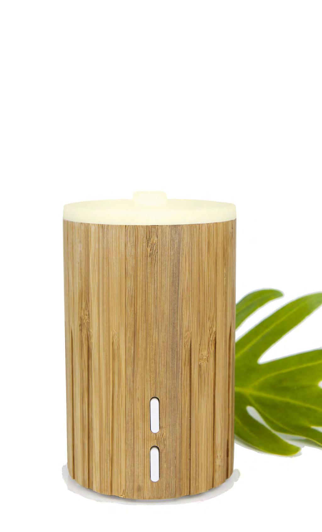 Aroma-O mm Bamboo Diffuser The Aroma-O'mm ultrasonic diffuser is created with 'real bamboo'. It is perfect for anyone seeking a 'natural eco' feel whilst diffusing essential oils.