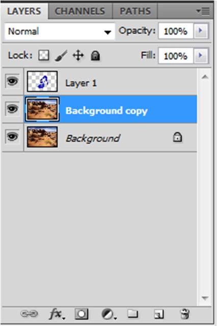Now to bury your object. The first thing to do is to right click on the Background Layer and select the option Duplicate Layer.