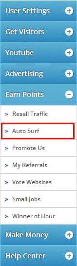 4- Once you have done all this, head to Auto-Surf (do not open more than 1 tab per computer) 5- Now just let the tab alone and you ll be earning points (then you ll be