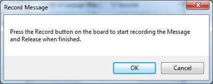 To record a custom message using the PC Programmer, refer to the following instructions.