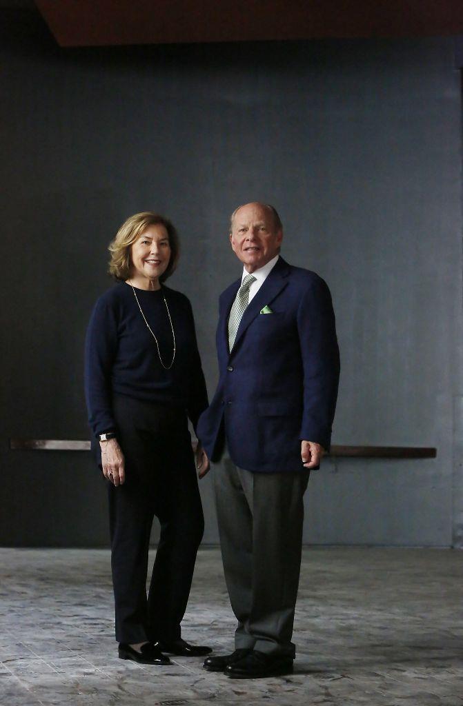 Image 6 of 6 John Berggruen (right) and Gretchen Berggruen (left) stand for a portrait at the site of