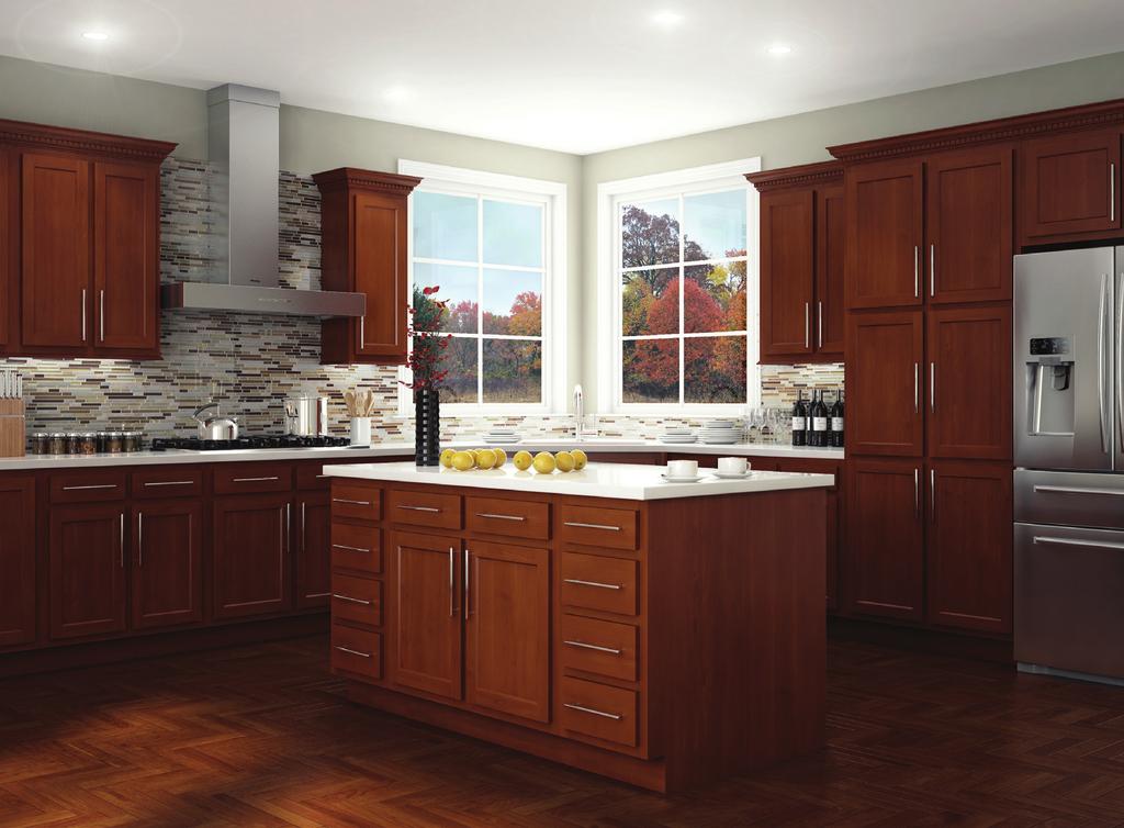 GLENWOOD For those who want a darker, chocolate color and up-to-date Shaker style, choose