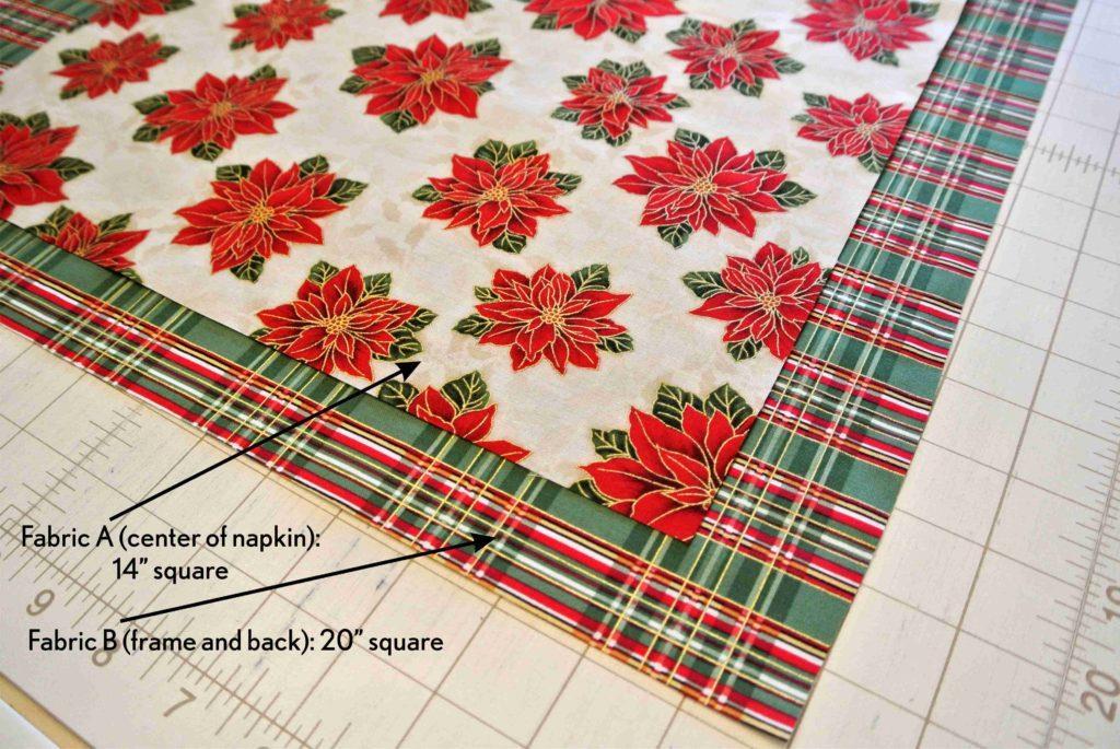 from Janome. :) These napkins are 16" square and have a self-binding finish.