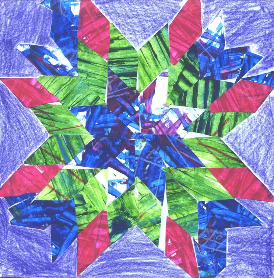 Livia Belchinger Grade 3 6. Cut the pieces from the patterned paper to create the star blanket.
