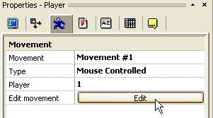 Now click on the "Edit movement" button. A flashing zone can be seen on the screen.