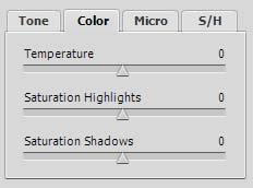 Section 2: HDR Generation and Tone Mapping Color adjustments Color Temperature: Adjusts the color temperature of the tone mapped image relative to the temperature of the HDR source image.