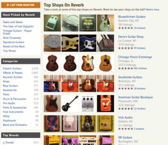 THE GUITAR MARKET Reverb.com, The Musician s E-Commerce Platform Modeled after Etsy.