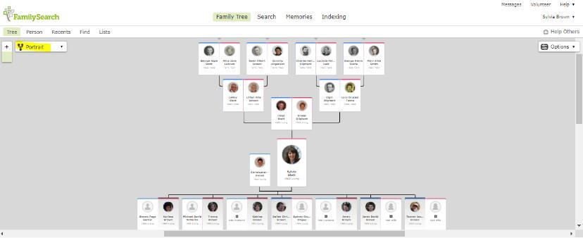 Portrait View On most of the Tree views, you can add new family names by clicking on add