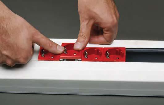 Optimum installation FASTER AND EASIER CABLOMAX trunking for direct snap-fit K45 mechanisms Enables the assembly of all the mechanisms in the K45