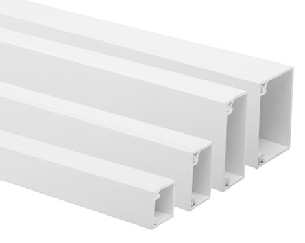 upvc Trunking Systems Mini Trunking Standard and Self-Adhesive Trunking System Marco upvc mini trunking allows for both power and data cabling to be installed within commercial or domestic buildings,