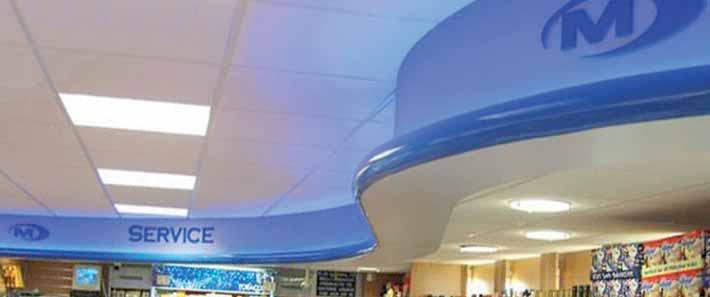 Curved canopy with a lighting