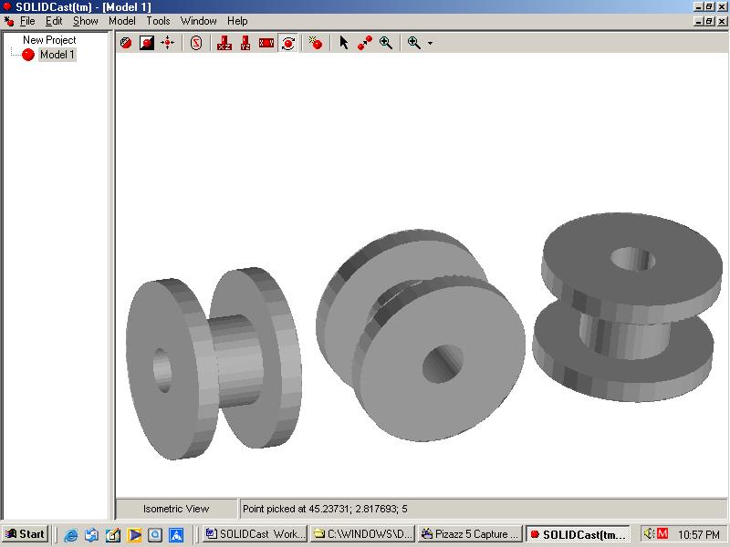 In SOLIDCast, you can create an extrusion parallel to the X axis, the Y axis or the Z axis.