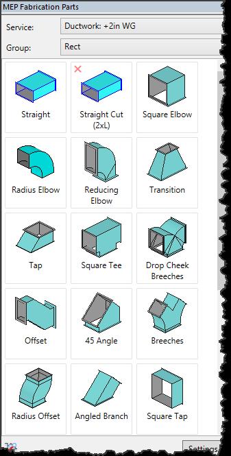 Use the <TAB> key to highlight and select to review its properties. 4. Select and place hangers on pipes by selecting a Round Hanger in the MEP parts palette.