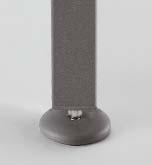FEET AND BASES H. 2,5 cm Description: single foot made in grey high-tech polymer with a zinc-plated steel insert and an adjustable jointed foot in grey high-tech polymer and zinc-plated steel.