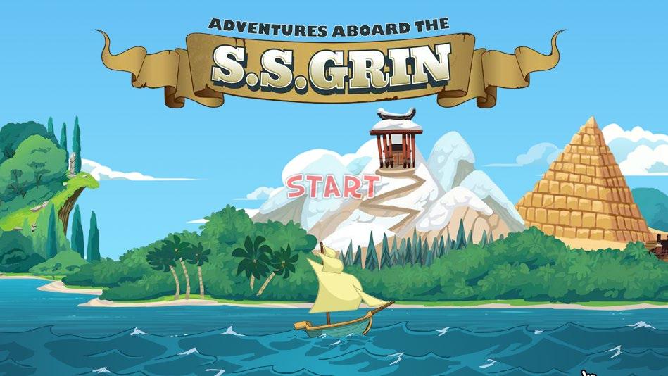 Once you are logged in, you ll see a boat sailing by a landscape and a banner that says Adventures Aboard the S.S. GRIN on top of it. Once you see this screen, don t click anything.