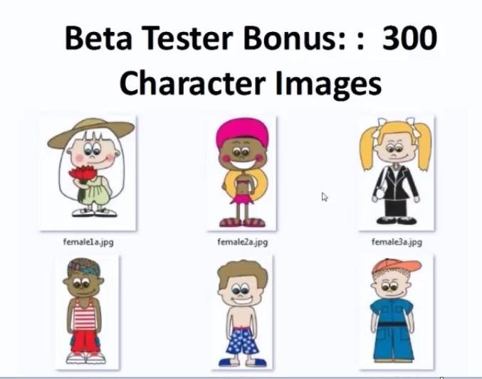 Bonus 3: 300 Children Character Images Now look at the screenshot above. These are images that James just got back from the artist he uses.