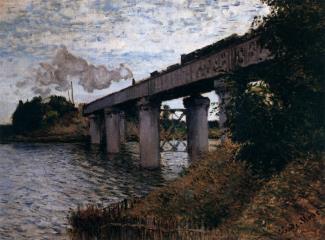 The Railway Bridge at Argenteuil 1874, Oil on