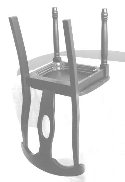 The rear (tapered end) of the chair seat (H) should be near the table edge.