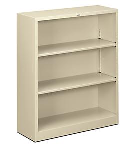 Bookcase SHELVES ACCEPT LOADS UP TO 102 LBS SHELVES ADJUST IN 1/2 INCREMENTS HEAVY-GAUGE STEEL CONSTRUCTION BAKED ENAMEL