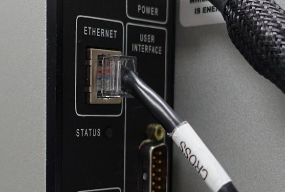 19. Connect the Ethernet plug to the PC.
