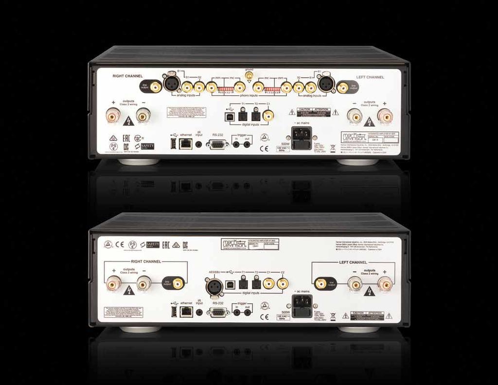 GENERAL Analog Input Connectors ( 5805 Only): 1 pair balanced line-level inputs (XLR) 2 pairs single-ended line-level inputs (RCA) 1 pair single-ended moving-coil phono inputs (RCA) 1 pair