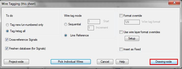 The Wire Numbers tool is located on the Schematic ribbon in the Insert Wires/Wire Numbers section: After selecting the Wire Numbers