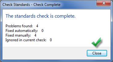 Figure 21: CAD Standards Settings Select Fix and the text style will be replaced as noticed and