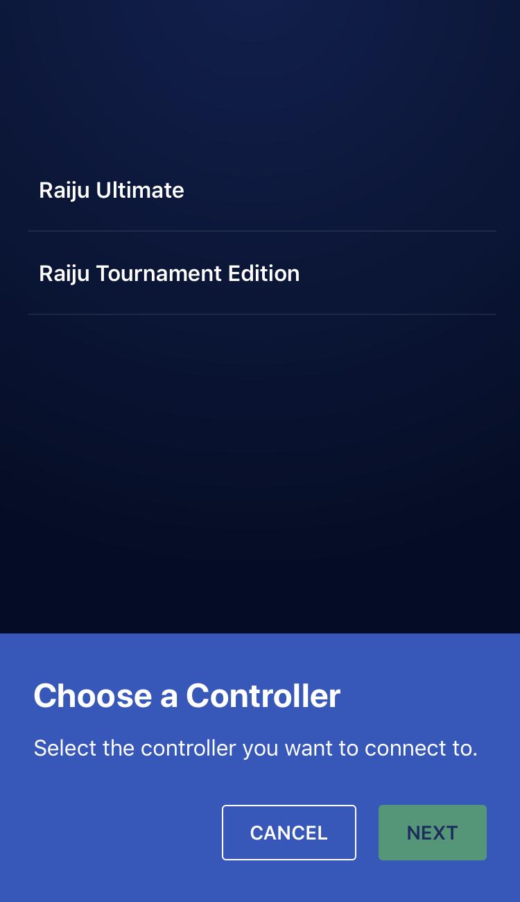 Once you have downloaded and launched the app*, you will need to add your controller.