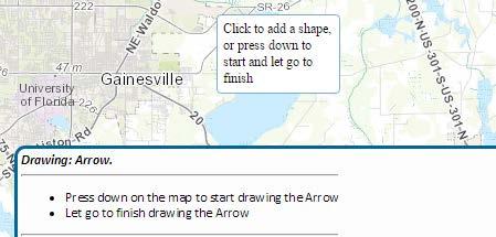 on the map. To draw a shape, first open the Drawing Panel.