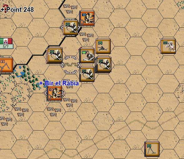 Our turn is successful and we move the other units up as planned. Due to losses, the Italians had much less defensive fire. Our engineers are busy clearing the minefield.