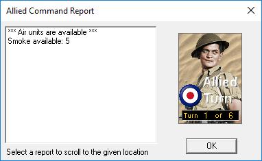Now click OK to get the game underway - you are now the Allied commander.