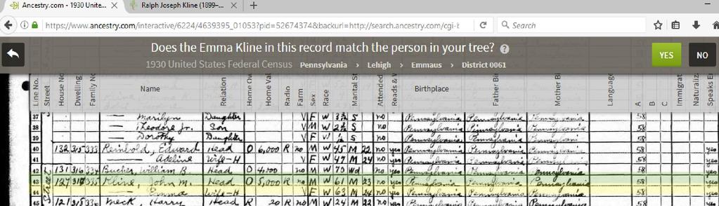 I could go into the ancestry member trees hint at this point and see if anybody else shows him listed as John Monroe or if anybody else has included this particular 1930's census record in their