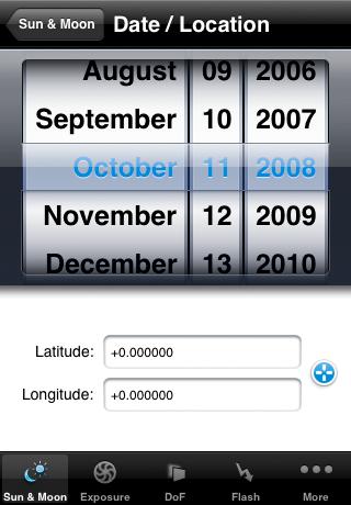 results for the specified date and location Moon Phase The image represents the moon phase for the selected day The Date/Location Setup lets you specify