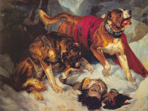 Edwin Landseer 1802-1873 Alpine dogs reanimating a distressed traveller 1820