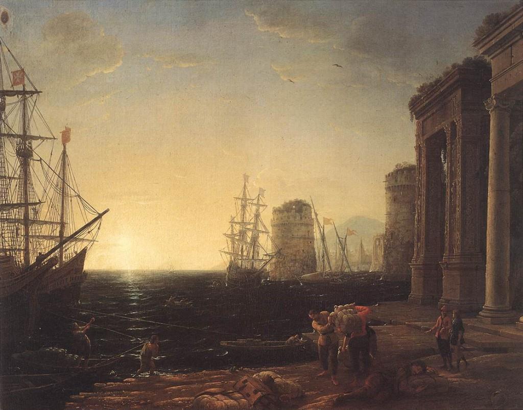Harbour Scene at Sunset 1643 by Claude Lorrain (1604/5-1682) Oil