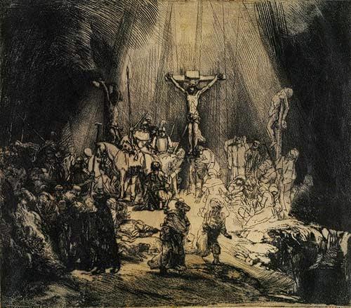 Rembrandt van Rijn, The Three Crosses, 1653 The cross-hatching allows the artist to