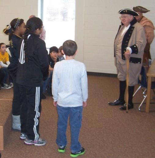 Isaac Shelby Chapter presented Bowen Elementary School a framed copy of the Constitution of the United States.