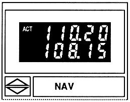 VNS-41A Display When the VNS-41A is turned on, the last display before turnoff is displayed again. The upper line of the display always shows the active frequency (indicated by the letters ACT.