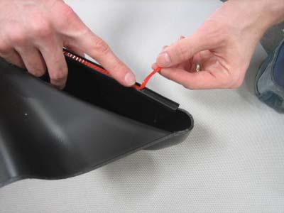 Use one supplied alcohol prep pad to clean the sheet metal above each inner piece in